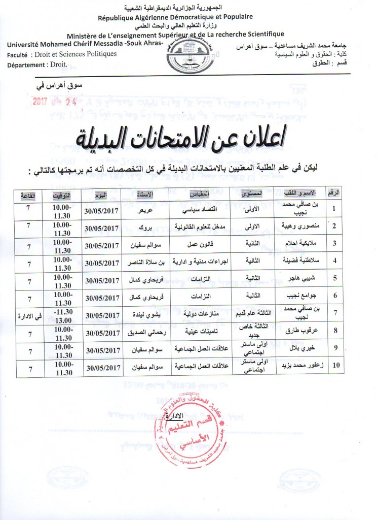 الامتحانات البديلة
