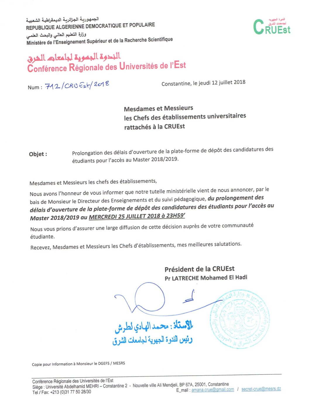 prolongation de la plate forme Master07122018