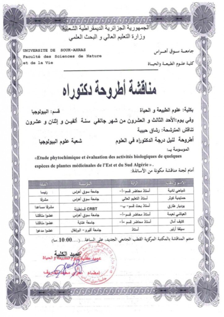 Doctorat Rechak Habiba